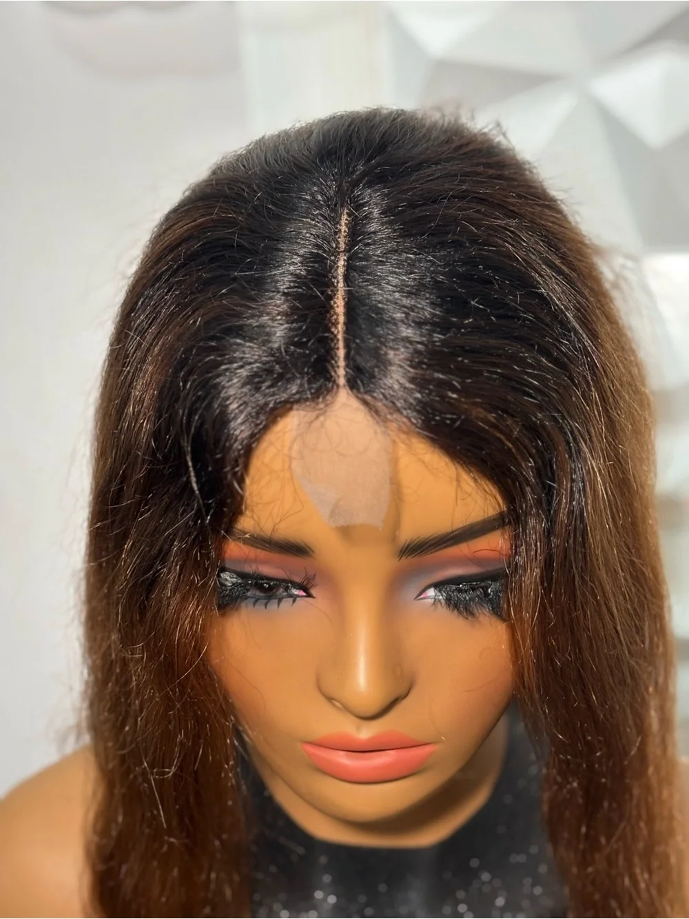 100% Human Hair Auburn Wig 22 inches Body Wave, Glueless, Dark Root 2by4 Closure
